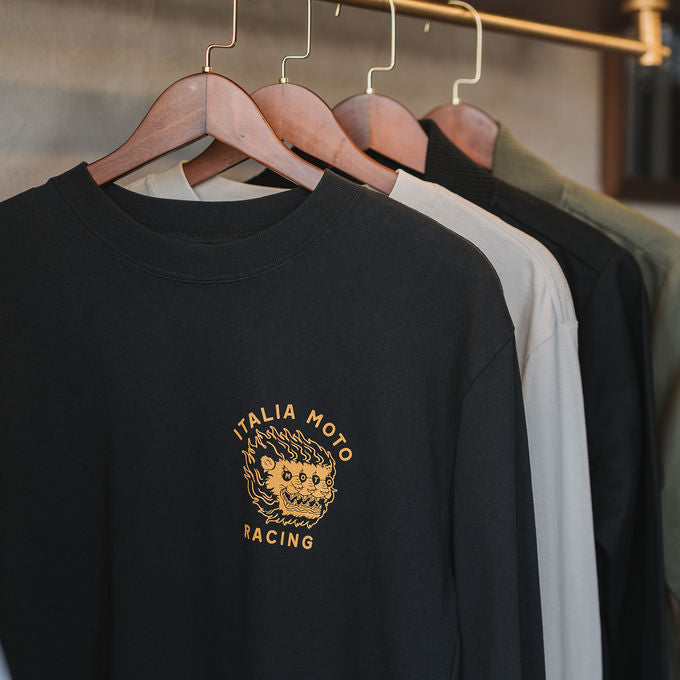Moto Mens Faded LS Tee - Black