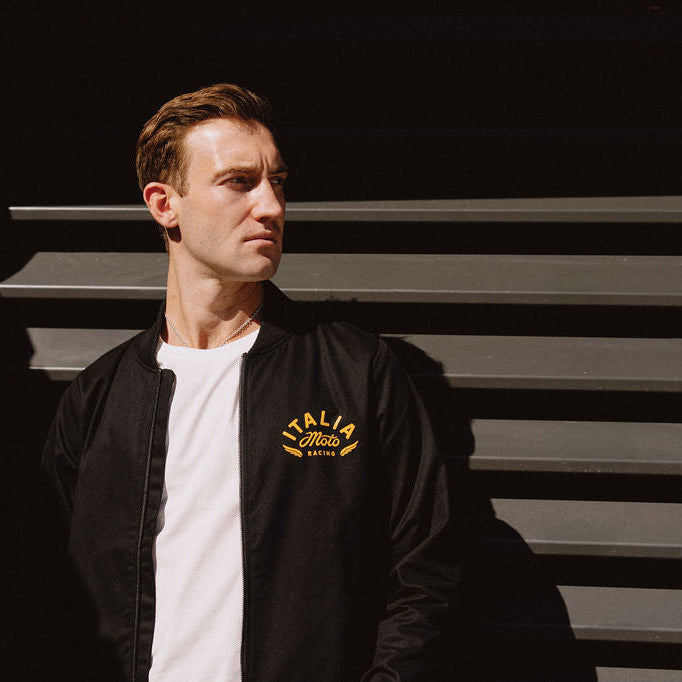 Moto Mens Bomber Jacket - Black
