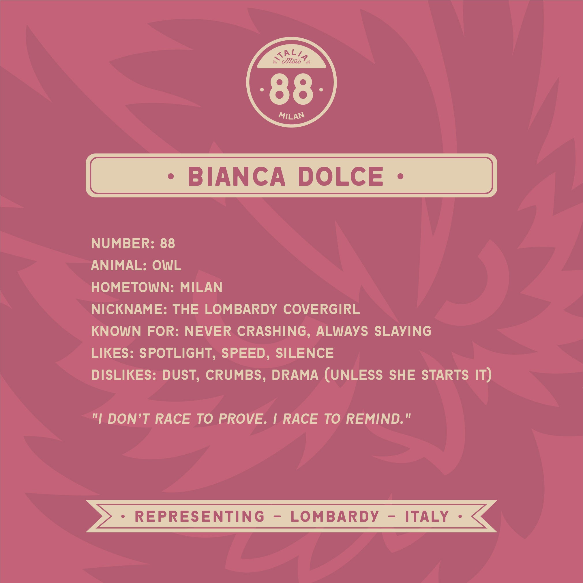 Book 16/21: Italia Moto Cup – Bianca Dolce – Milan, Lombardy