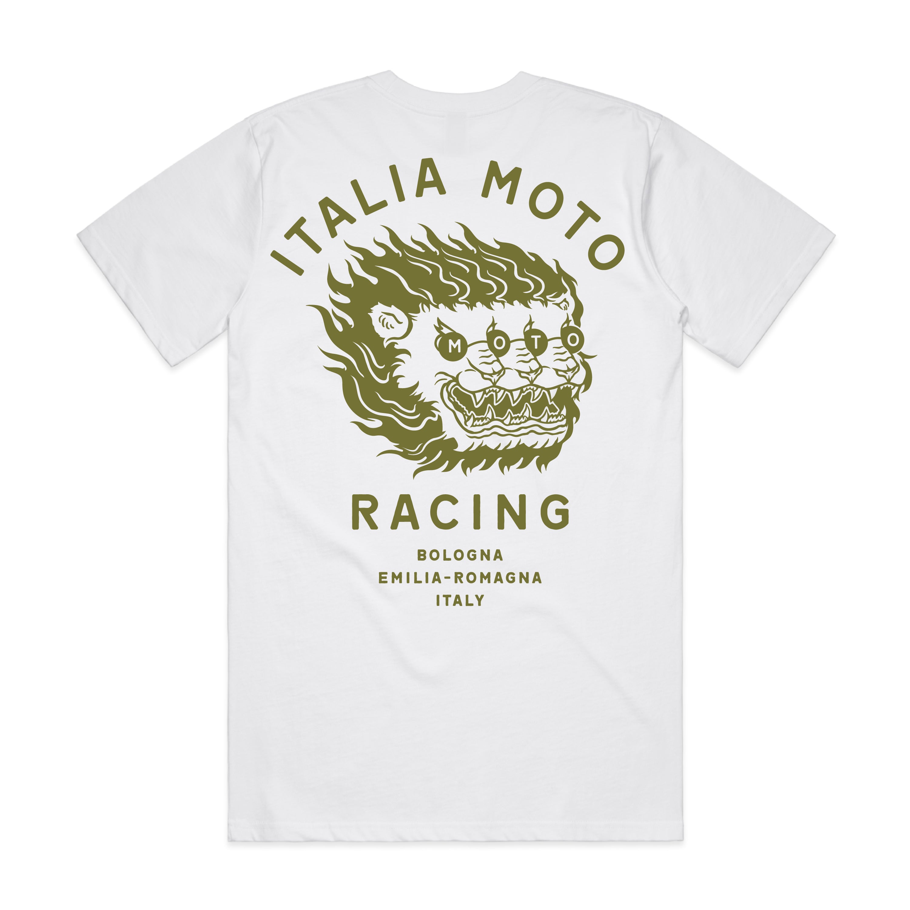 OPTICALSTAR MOTO Tee (White) kohjiya着用 Moto Mens Classic Tee - White – Italia Moto