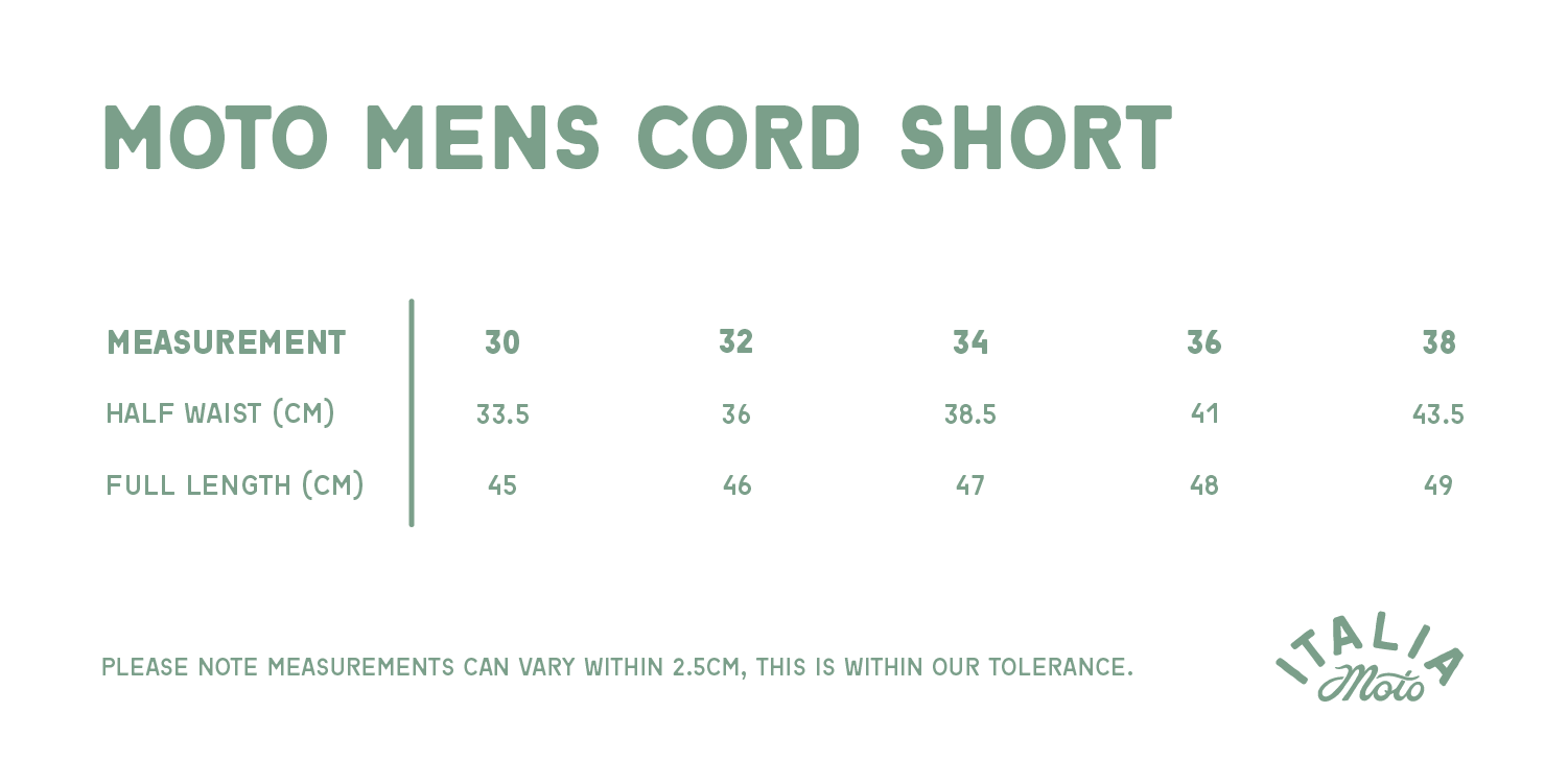 Moto Mens Cord Short - Black