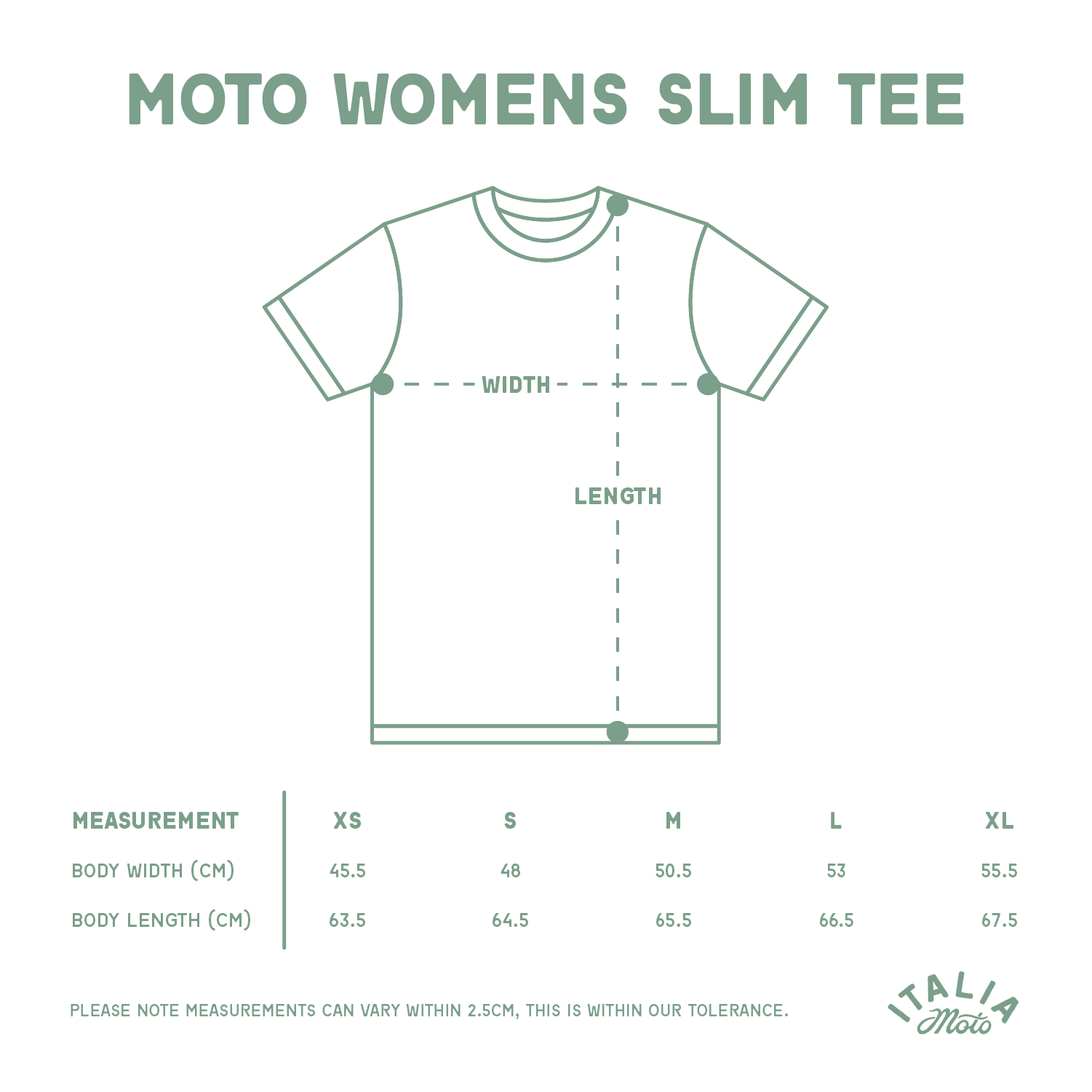 Moto Womens Embroidered Tee - Green