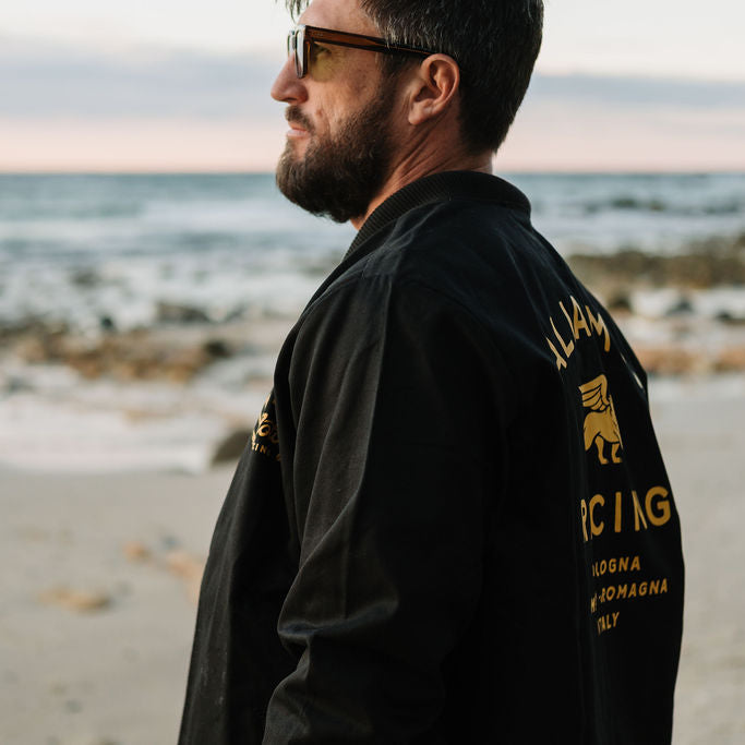 Moto Mens Bomber Jacket - Black