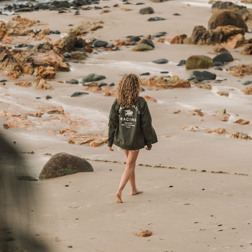 Moto Bomber Jacket - Green