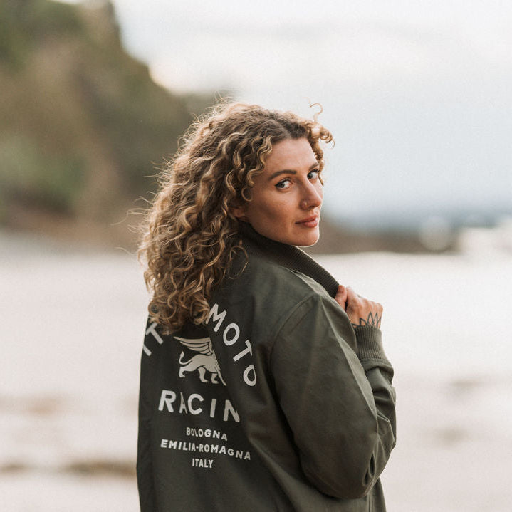 Moto Bomber Jacket - Green