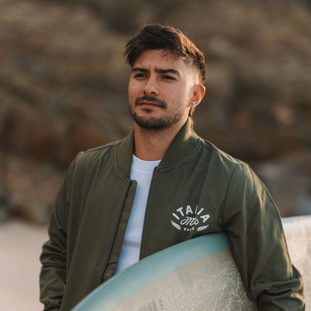 Moto Bomber Jacket - Green
